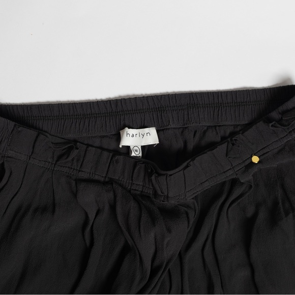 Anthro HARLYN Pant Trouser Sabie black/gray Pelated High Waist Academic Medium - Picture 7 of 7